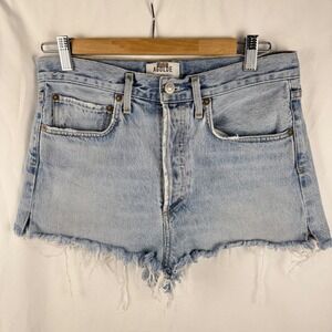 Agolde 90s Jean Cutoff Denim Shorts Light Wash Cheeky 27 Boho Festival Summer